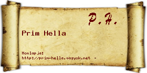 Prim Hella névjegykártya